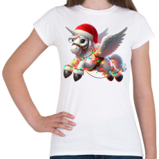PRINTFASHION Karácsonyi Unikornis / Pegazus / póni - Női póló - Fehér
