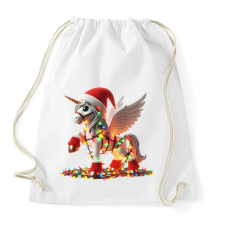 PRINTFASHION Karácsonyi Unikornis / Pegazus / póni - Sportzsák, Tornazsák - Fehér tornazsák