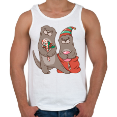 PRINTFASHION Karácsonyi vidrák - Férfi atléta - Fehér