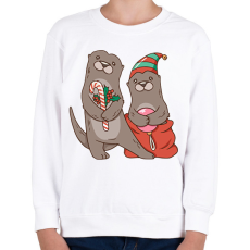 PRINTFASHION Karácsonyi vidrák - Gyerek pulóver - Fehér