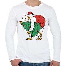 PRINTFASHION Karácsonyi yeti - Férfi hosszú ujjú póló - Fehér férfi póló