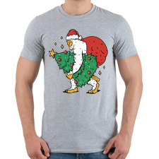 PRINTFASHION Karácsonyi yeti - Férfi póló - Sport szürke férfi póló