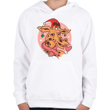 PRINTFASHION Karácsonyi zsiráf - Gyerek kapucnis pulóver - Fehér gyerek pulóver, kardigán