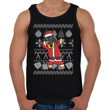 PRINTFASHION Karácsonyos tacskó - Férfi atléta - Fekete női trikó