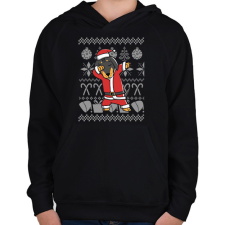 PRINTFASHION Karácsonyos tacskó - Gyerek kapucnis pulóver - Fekete gyerek pulóver, kardigán