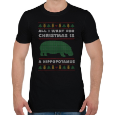 PRINTFASHION Karácsonyra vízilovat szeretnék - Férfi póló - Fekete férfi póló