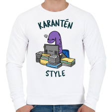 PRINTFASHION KARANTEN - Férfi pulóver - Fehér férfi pulóver, kardigán