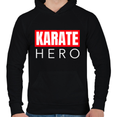 PRINTFASHION KARATE HERO - Férfi kapucnis pulóver - Fekete