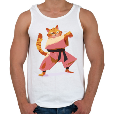 PRINTFASHION Karatés macska - Férfi atléta - Fehér atléta, trikó