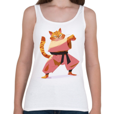 PRINTFASHION Karatés macska - Női atléta - Fehér