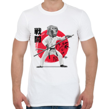 PRINTFASHION Karatés majom - Férfi póló - Fehér férfi póló