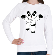 PRINTFASHION Karatés panda - Női pulóver - Fehér női pulóver, kardigán