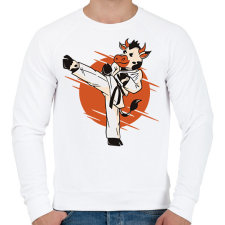 PRINTFASHION Karatés tehén - Férfi pulóver - Fehér férfi pulóver, kardigán