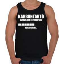 PRINTFASHION Karbantartó aktiválása - Férfi atléta - Fekete atléta, trikó