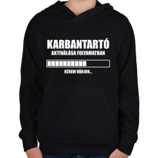 PRINTFASHION Karbantartó aktiválása - Gyerek kapucnis pulóver - Fekete gyerek pulóver, kardigán