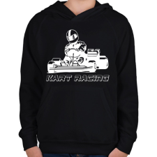 PRINTFASHION Kart racing - Gyerek kapucnis pulóver - Fekete gyerek pulóver, kardigán
