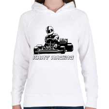 PRINTFASHION Kart racing - Női kapucnis pulóver - Fehér női pulóver, kardigán