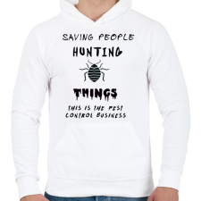 PRINTFASHION kártevőírtó üzlet2 - Férfi kapucnis pulóver - Fehér férfi pulóver, kardigán