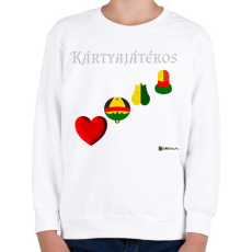 PRINTFASHION Kártya játékos minta #3 - Gyerek pulóver - Fehér