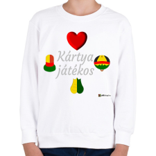 PRINTFASHION Kártya játékos minta #4 - Gyerek pulóver - Fehér gyerek pulóver, kardigán