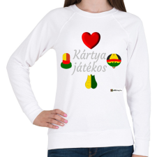 PRINTFASHION Kártya játékos minta #4 - Női pulóver - Fehér női pulóver, kardigán