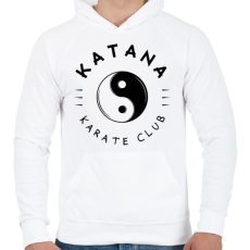 PRINTFASHION Katana karate club - Férfi kapucnis pulóver - Fehér