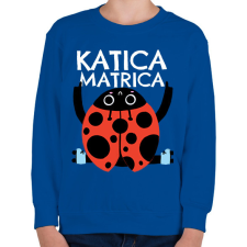 PRINTFASHION Katica Matrica - Gyerek pulóver - Királykék gyerek pulóver, kardigán
