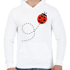 PRINTFASHION Katicabogár  - Férfi kapucnis pulóver - Fehér