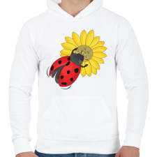 PRINTFASHION katicabogár - Férfi kapucnis pulóver - Fehér férfi pulóver, kardigán