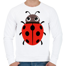 PRINTFASHION Katicabogár - Férfi pulóver - Fehér férfi pulóver, kardigán