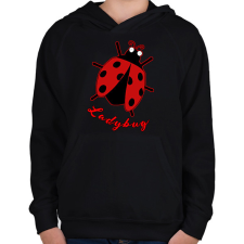 PRINTFASHION Katicabogár  - Gyerek kapucnis pulóver - Fekete gyerek pulóver, kardigán