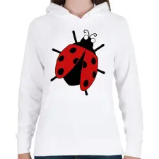 PRINTFASHION Katicabogár  - Női kapucnis pulóver - Fehér női pulóver, kardigán