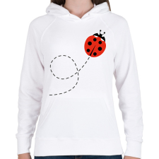 PRINTFASHION Katicabogár  - Női kapucnis pulóver - Fehér női pulóver, kardigán