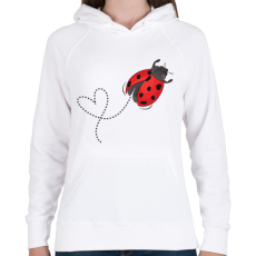 PRINTFASHION katicabogár  - Női kapucnis pulóver - Fehér