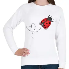 PRINTFASHION katicabogár  - Női pulóver - Fehér női pulóver, kardigán