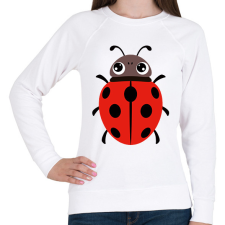 PRINTFASHION Katicabogár  - Női pulóver - Fehér női pulóver, kardigán