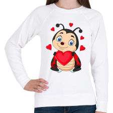 PRINTFASHION katicabogár  - Női pulóver - Fehér női pulóver, kardigán