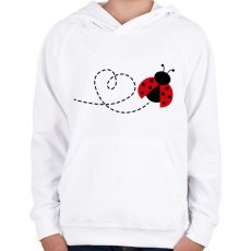 PRINTFASHION Katicabogár szívvel - Gyerek kapucnis pulóver - Fehér
