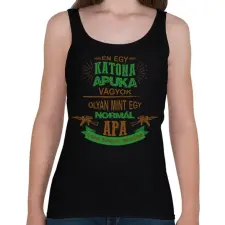 PRINTFASHION Katona apuka - Női atléta - Fekete női trikó