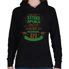 PRINTFASHION Katona apuka - Női kapucnis pulóver - Fekete női pulóver, kardigán