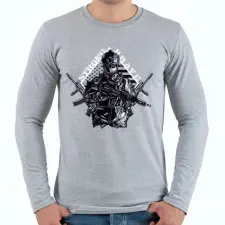 PRINTFASHION Katona  - Férfi hosszú ujjú póló - Sport szürke férfi póló