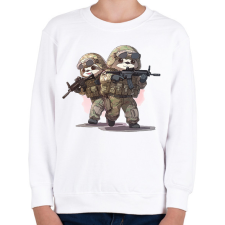 PRINTFASHION Katona lajhárok - Gyerek pulóver - Fehér gyerek pulóver, kardigán