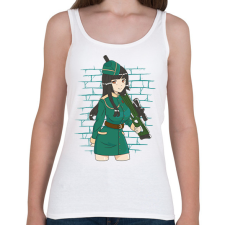 PRINTFASHION Katona lány - Női atléta - Fehér női trikó