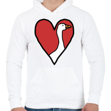 PRINTFASHION Katsám - Férfi kapucnis pulóver - Fehér férfi pulóver, kardigán