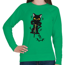 PRINTFASHION Katze - Női pulóver - Zöld női pulóver, kardigán