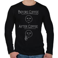 PRINTFASHION Kávé előtt, kávé után... - Férfi hosszú ujjú póló - Fekete férfi póló