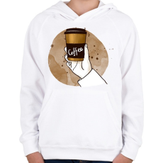 PRINTFASHION Kávé elvitelre - Gyerek kapucnis pulóver - Fehér