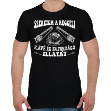 PRINTFASHION Kávé és faforgács - Férfi póló - Fekete