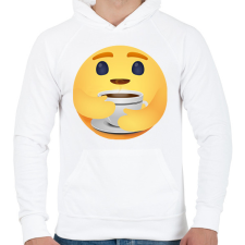 PRINTFASHION Kávé - Férfi kapucnis pulóver - Fehér férfi pulóver, kardigán