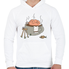 PRINTFASHION Kávé - Férfi kapucnis pulóver - Fehér